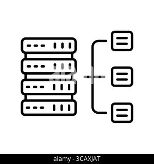 load balancing black line icon. Vector isolated element.Editable stroke Stock Vector