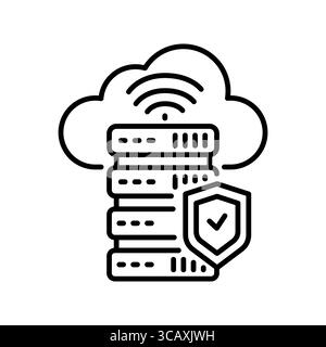 reverse proxy setup black line icon. Vector isolated element.Editable stroke Stock Vector