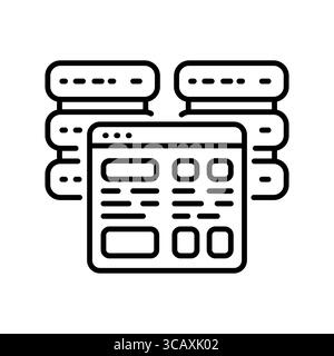 Self hosting black line icon. Vector isolated element.Editable stroke Stock Vector