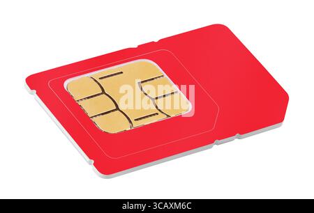 Sim card isolated on white background Stock Photo