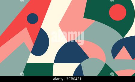 Creative abstract background with bold cutout elements in warm tones and dark accents, featuring geometric forms and curved compositions. Stock Photo