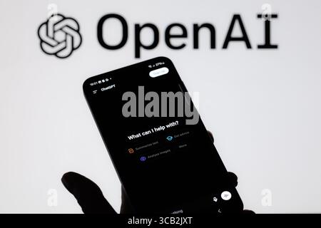 Brussels, Belgium. 07th Aug, 2025. The OpenAI - ChatGPT application is being displayed on a mobile phone, OpenAI announced GPT-5, its latest and most advanced AI model. Seen in this photo illustration.Taken in Brussels, Belgium, On 7 August 2025. (Jonathan Raa/Sipa USA) *** Strictly for editorial news purposes only *** Credit: Sipa USA/17�Թ����� Live News Stock Photo