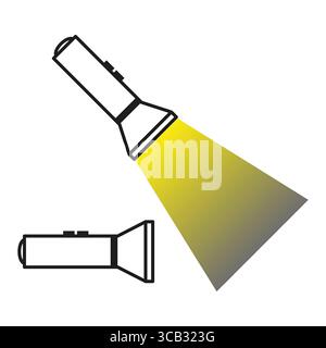 Flashlight beam illumination isolated on transparent background. Vector ...