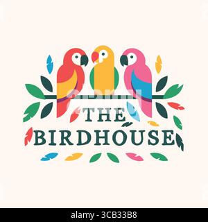 "Vibrant Birdhouse Logo" Stock Vector