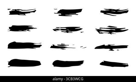 Brushes and elements for notes highlighting text. Vector illustration. Stock Vector