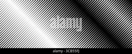 Halftone diagonal line gradient texture. Black oblique striped gradation background. Repeated slanted strokes pattern backdrop. Vibrating parallel linear wallpaper. Abstract tilt moire overlay. Vector Stock Vector