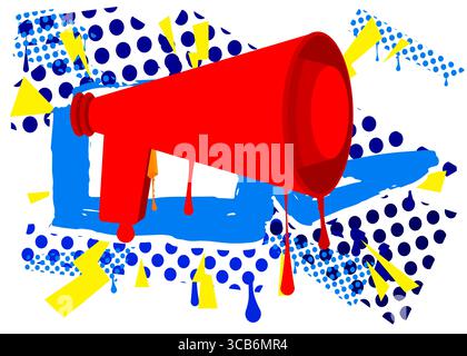 Megaphone graffiti. Abstract modern street art decoration performed in urban painting style. Stock Vector