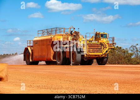 Water tanker spraying dust suppression coal mine central Queensland dsc ...