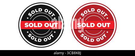 Sold Out Label and Stamp Vector Set Stock Vector