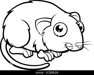 Vole Cartoon Character Animal Illustration Stock Vector