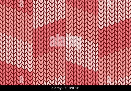 The Seamless pink knitted background. Stock Vector