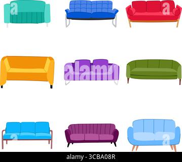 durable reception sofa cartoon vector illustration Stock Vector Image ...
