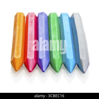 Pearl wax crayons on a white background, isolated Stock Photo