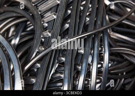 Large cushioning rubber black for industrial refrigerators, closeup. Stock Photo