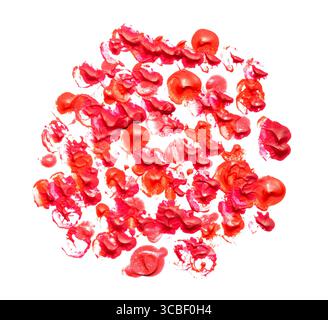 Black brush strokes and paint splashes isolated on white background. Abstract brush strokes texture with blots. Stock Photo