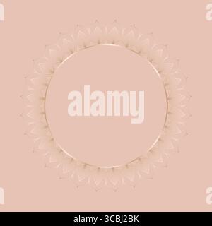Elegant mandala circular border in rose gold colours Stock Vector