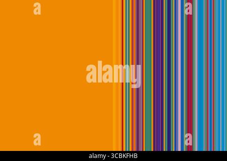 Rainbow abstract background. Multicolored stripes on a yellow background and room for text Stock Photo