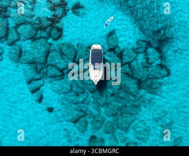 An aerial view of the crystal clear turquoise sea water texture Stock ...