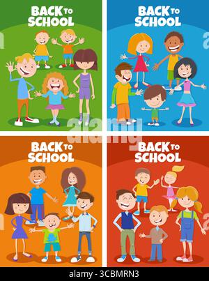 Back to school set of cartoons Stock Vector Image & Art - Alamy