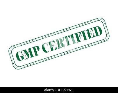 A Green GMP Certified Rubber Stamp for Quality and Standard Approval Stock Vector