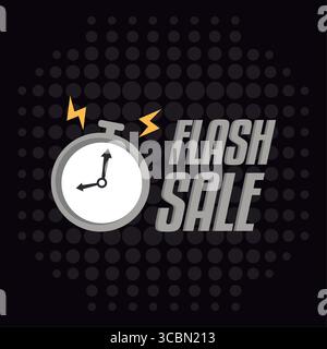 Flash sale with stopwatch icon. Vector Stock Vector