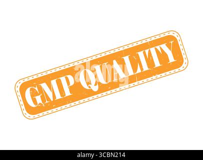 A GMP Quality Orange Rubber Stamp Seal with Dotted Border for Standard Stock Vector