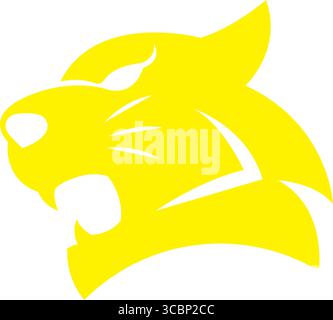 Yellow tiger silhouette design. Vector Stock Vector