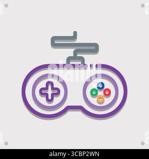 Gaming controller with cable. Vector Stock Vector