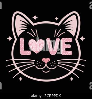 "Adorable Cat Love Illustration" Stock Vector