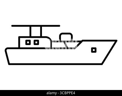 This minimalist illustration of a boat captures the essence of marine design with simple lines. Ideal for projects related to travel, adventure, and l Stock Vector