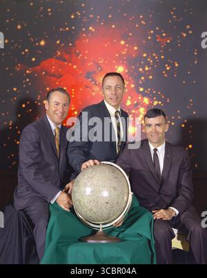 The original Apollo 13 prime crew, from left to right: Commander James ...