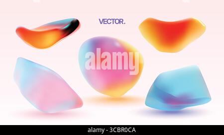 Vibrantly Colorful Abstract Liquid Shapes Perfect for Innovative Creative Designs and Artwork Stock Vector