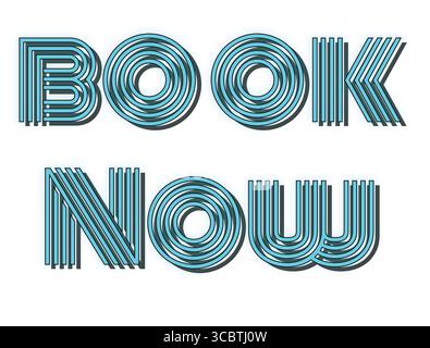 Glowing Book Now Text Neon Light Typography Design, Trendy Design Vector Illustration. Stock Vector