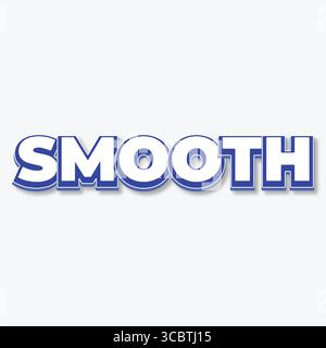 Smooth Word in Bold Blue 3D Lettering with Shadow Modern Typography Vector. Stock Vector