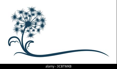 The symbol of field dandelion Flower. Stock Vector