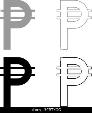 Philippine Peso Symbol Icon Set Stock Vector Image & Art - Alamy
