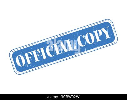 A Official Copy Blue Rubber Stamp Seal on a Bar Stock Vector