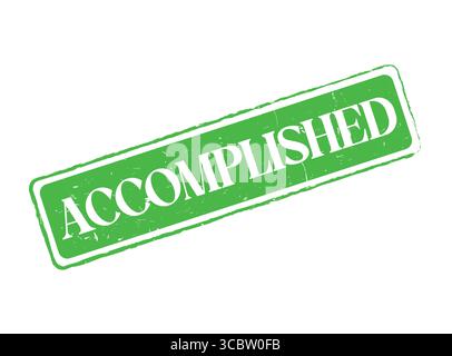 A Accomplished Green Rubber Stamp Seal for Standard and Achievement Stock Vector