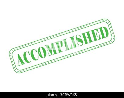 A Accomplished Green Rubber Stamp Seal with an Outline Stock Vector