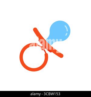 colored soother or pacifier simple icon Stock Vector