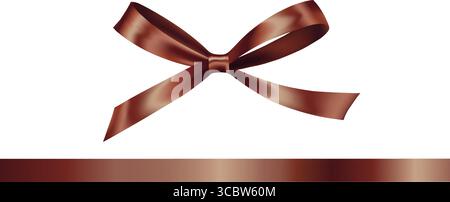 Shiny satin ribbon on white background. Vector Christmas gift, valentines day, birthday wrapping element Stock Vector