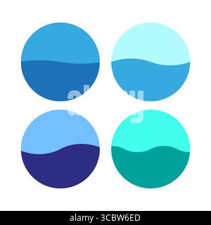 Abstract circular forms. Blue green palette. Organic Vector shapes. Smooth modern elements. EPS 10. Stock Vector