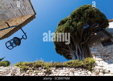 Old french village street detail. Bottom view Stock Photo