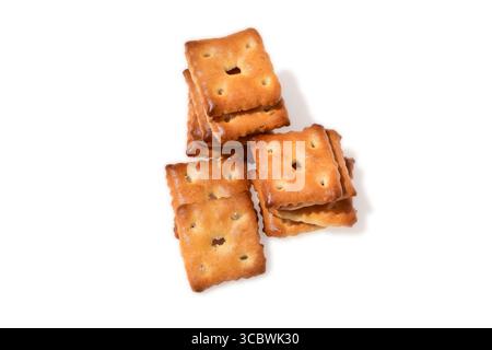 Biscuits, Salty cookies, isolated on white background Stock Photo