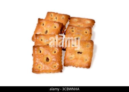 Biscuits, Salty cookies, isolated on white background Stock Photo