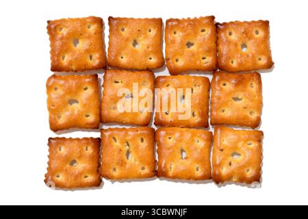 Biscuits, Salty cookies, isolated on white background Stock Photo