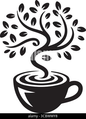 A minimalist featuring a stylized coffee cup Stock Vector