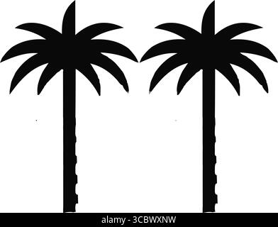 A minimalist featuring a stylized plam tree Stock Vector