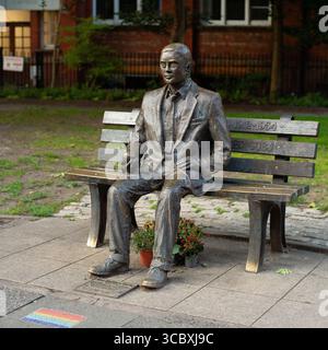 View of the Alan Turing Memorial. The Alan Turing Memorial, located in Sackville Gardens in Manchester, 5 August 2025, England, is a sculpture in memo Stock Photo