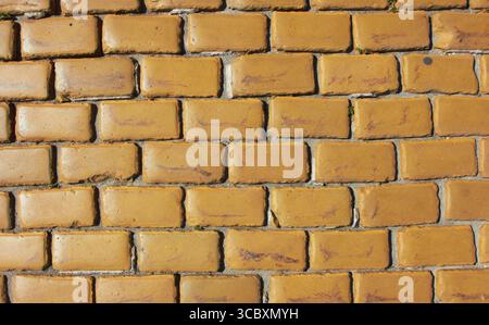 Old wall made from yellow bricks texture Stock Photo
